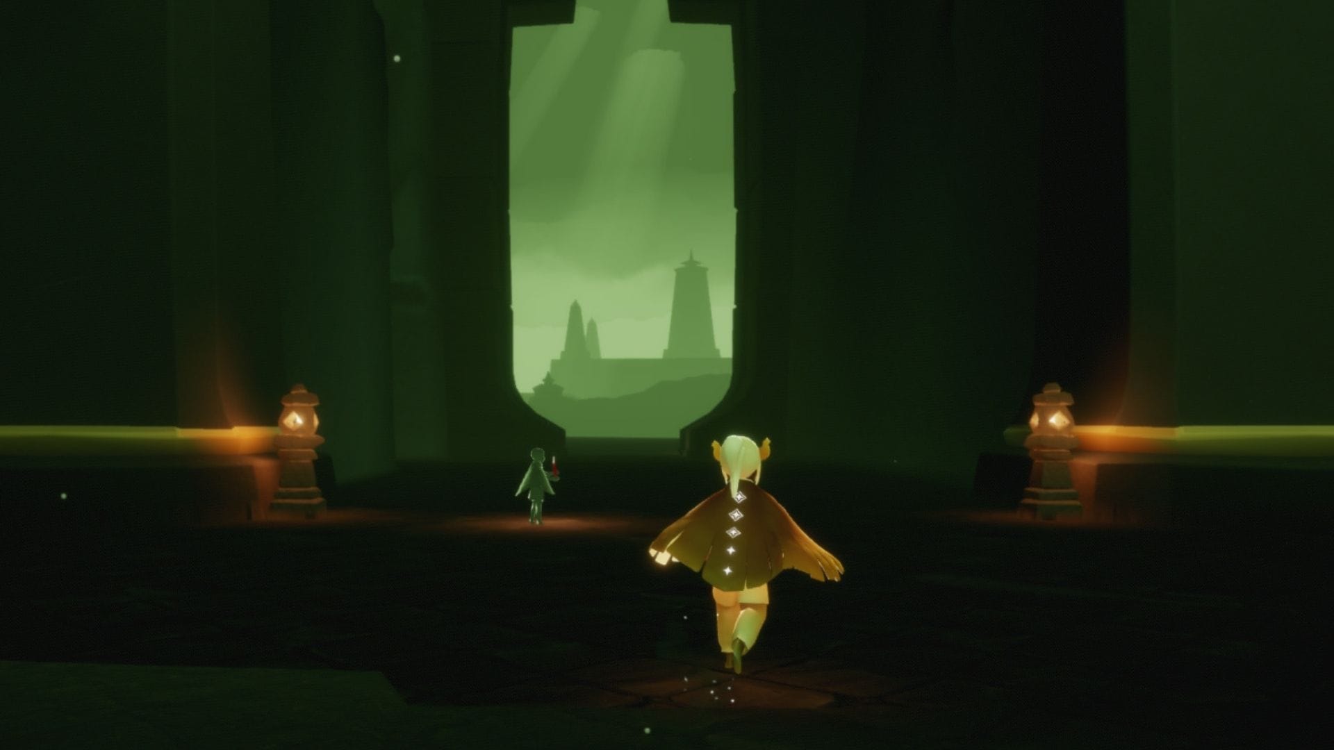 門を抜けて建物の外に出ます。