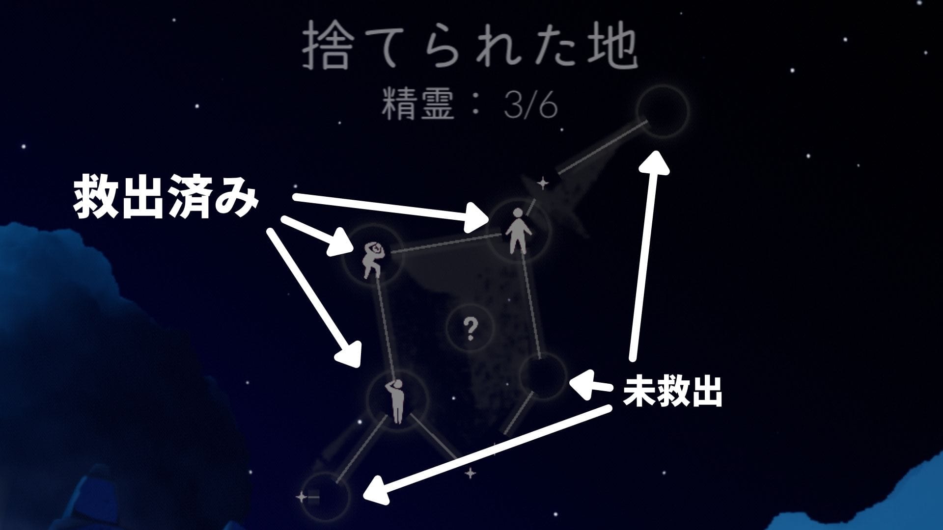 星の精霊を救出するごとに、星座が1つずつ埋まっていきます。