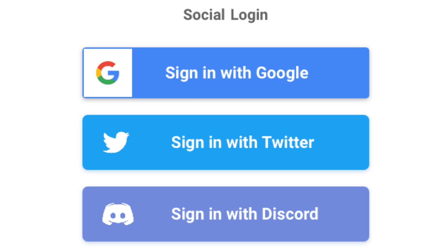 SNSでのログイン画面