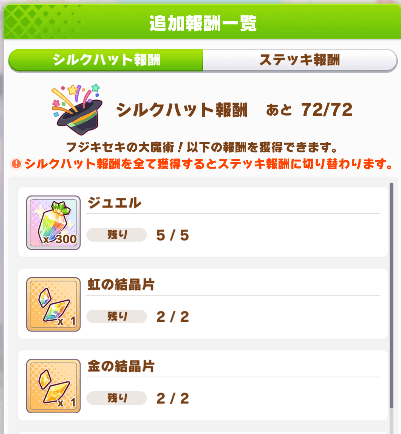 シルクハット報酬