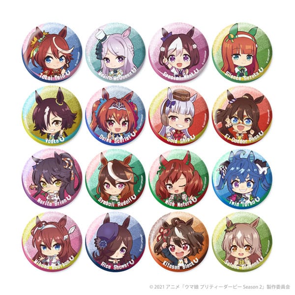 輝く！グリッター缶バッジ 16個