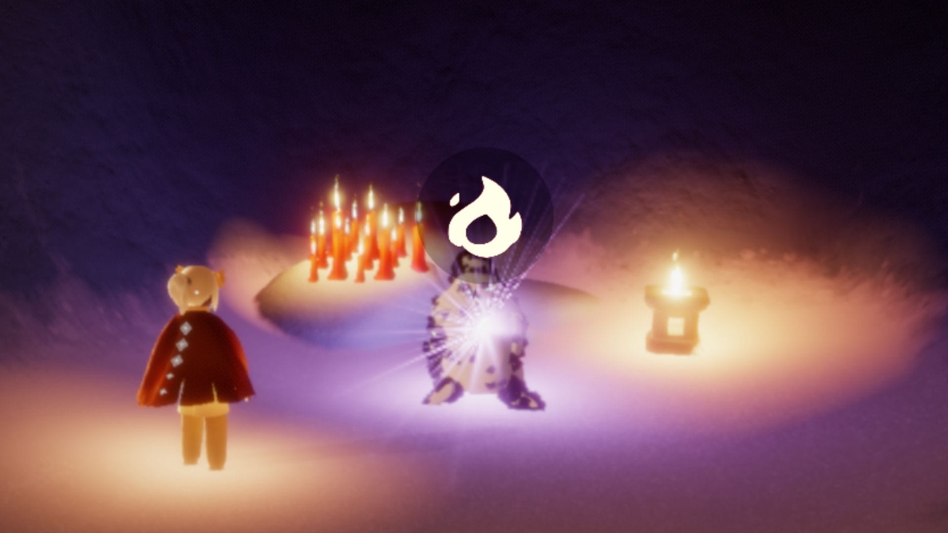  4回の移動が終わったら再び火を灯します。