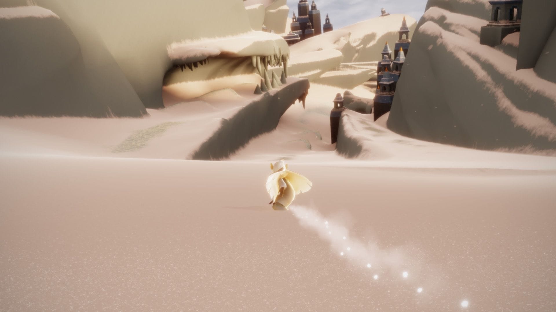 坂道を滑り、スケートリンクエリアまで移動しましょう。