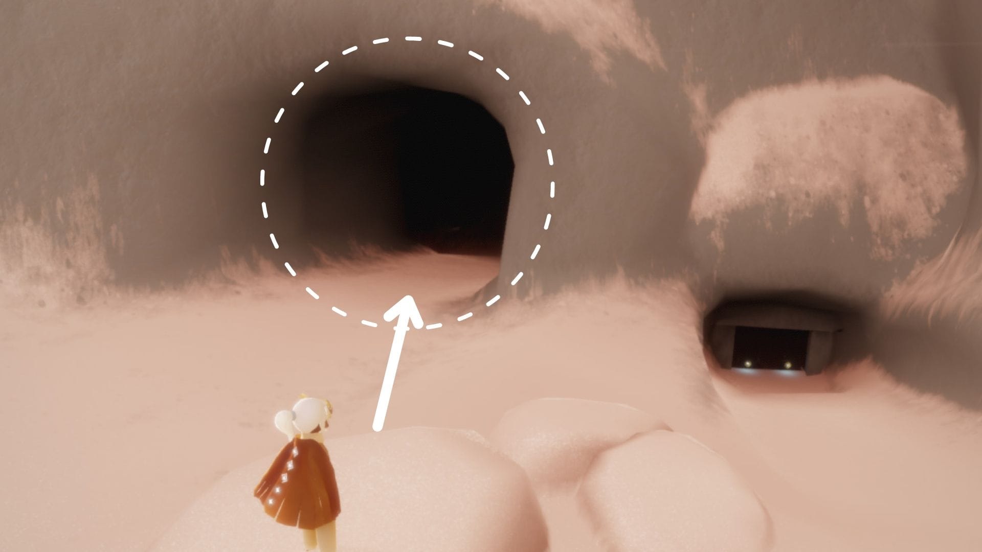 大きな穴が2つありますが、左側の洞窟へ入りましょう。