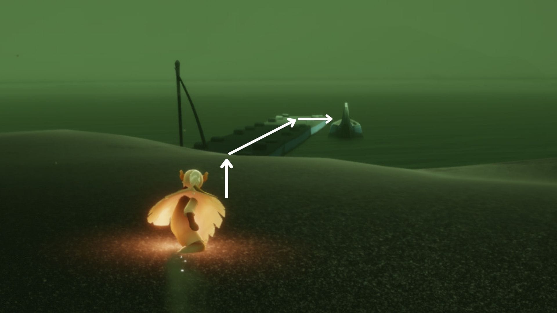 船に乗り、忘れられた方舟エリアに入ります。