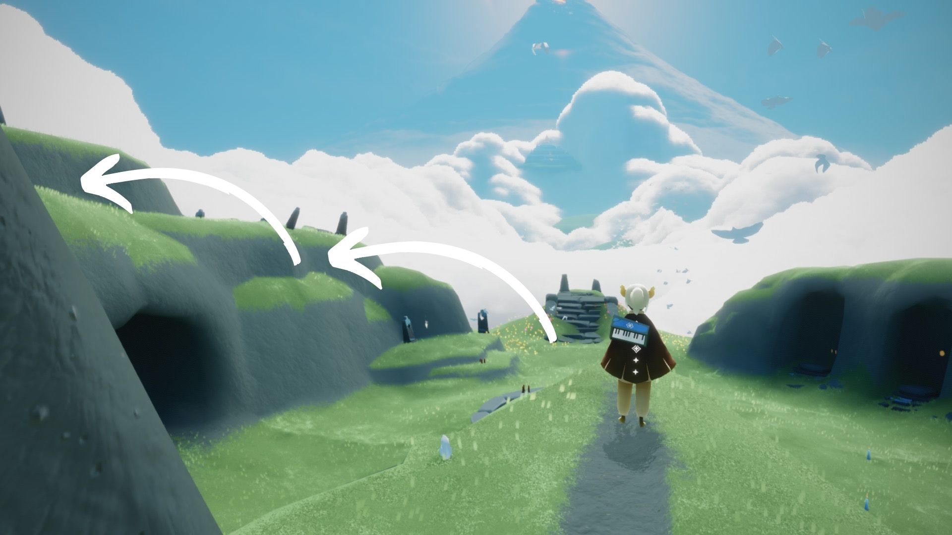 草原エリアに入ったらカメラを左へ。