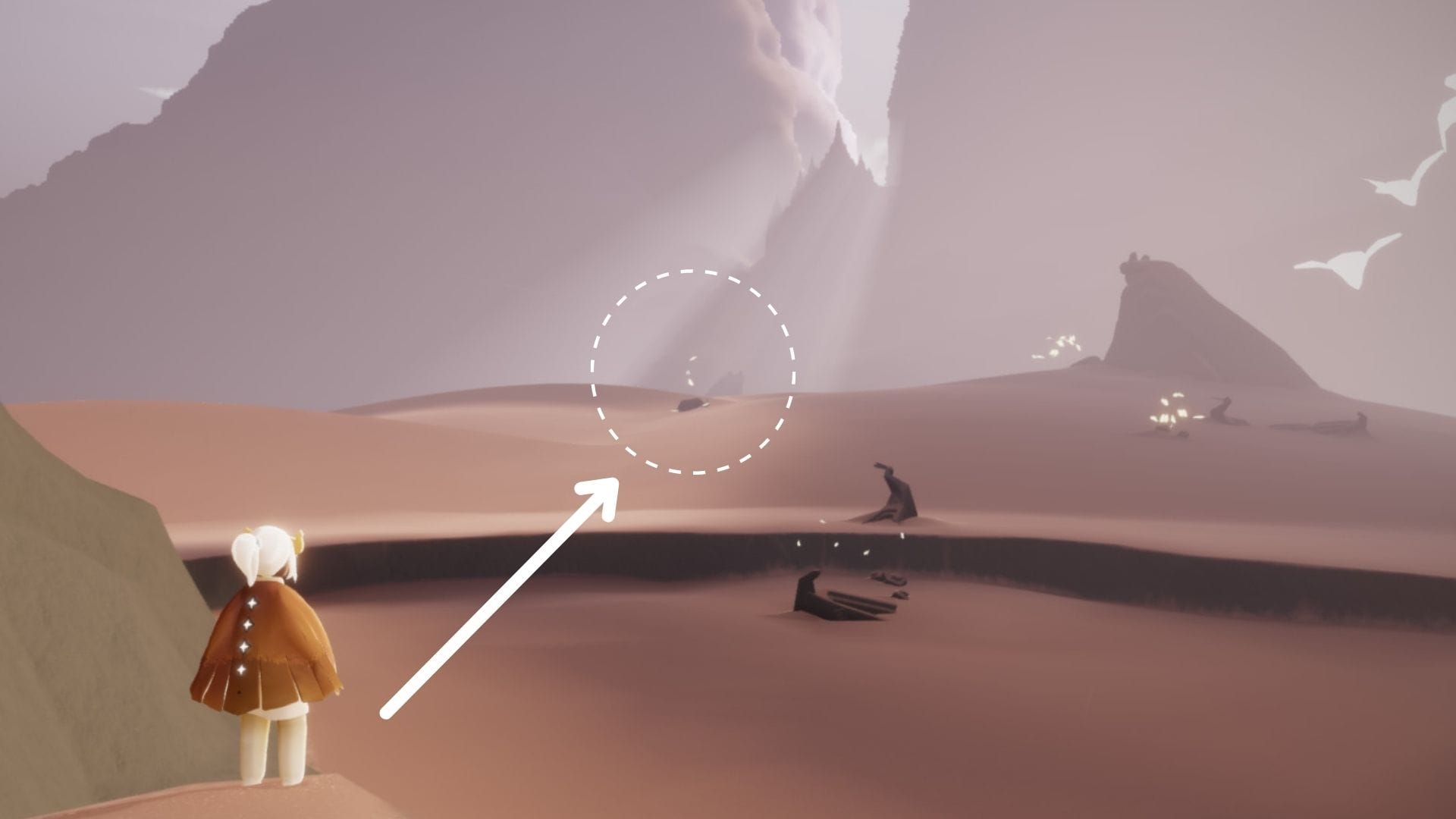 洞窟を抜けて、左側にある船の残骸を目指しましょう