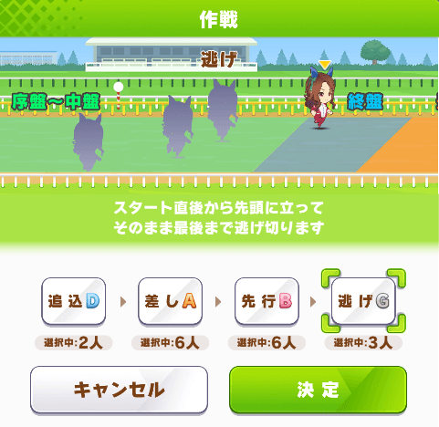 育成中だけ作戦変更