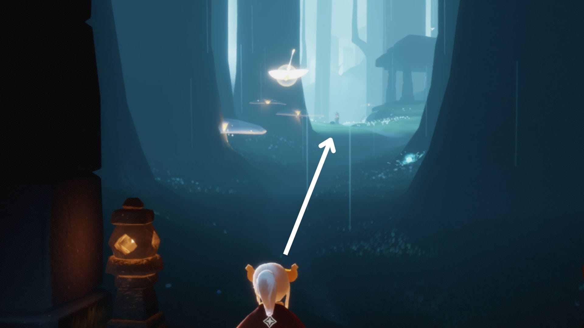 3.ステージに入ってすぐにある、灯籠まで進みます。