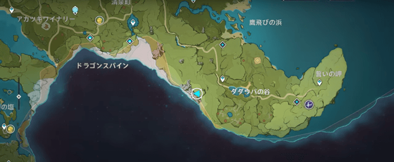 原神　地霊壇　ダウパパの谷の南西