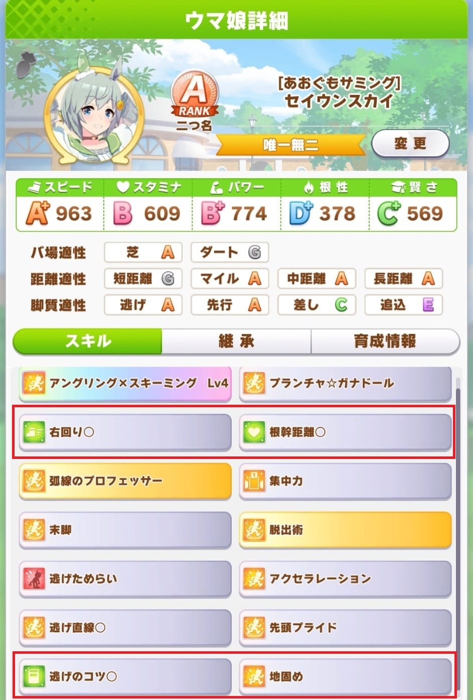 地固めセイウンスカイ参考