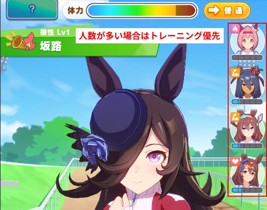 人数が多いとトレーニング優先