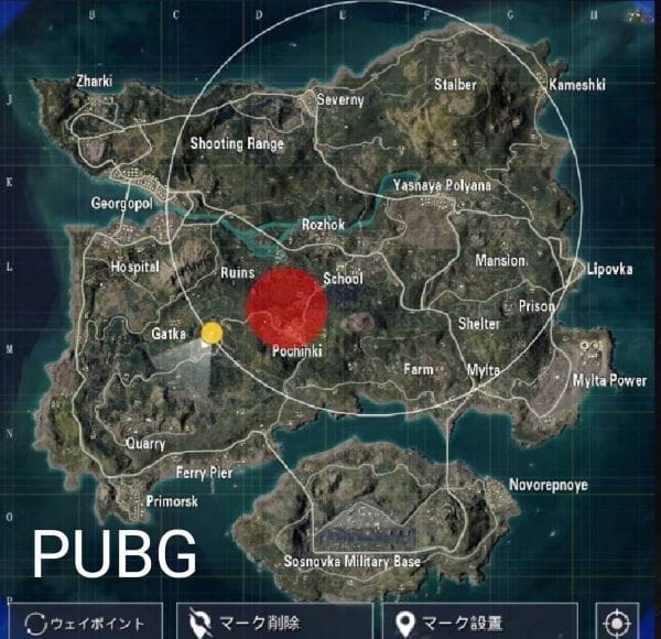 荒野行動　PUBG　マップ①