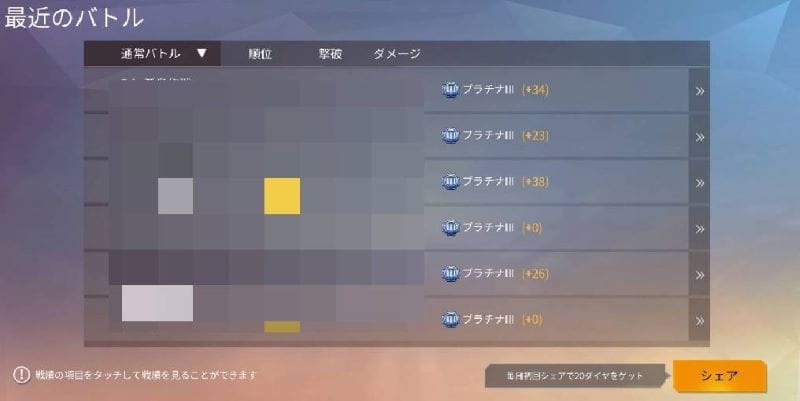 荒野行動　戦績　最近のバトル②
