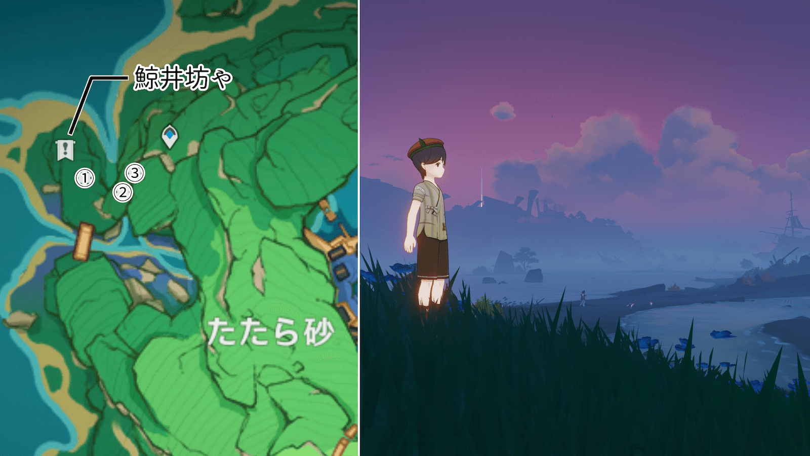 鯨井坊や(たたら砂の北西)