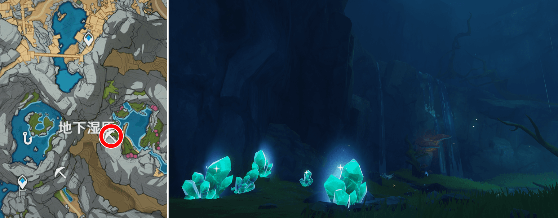 水晶(地下湿原の南西)