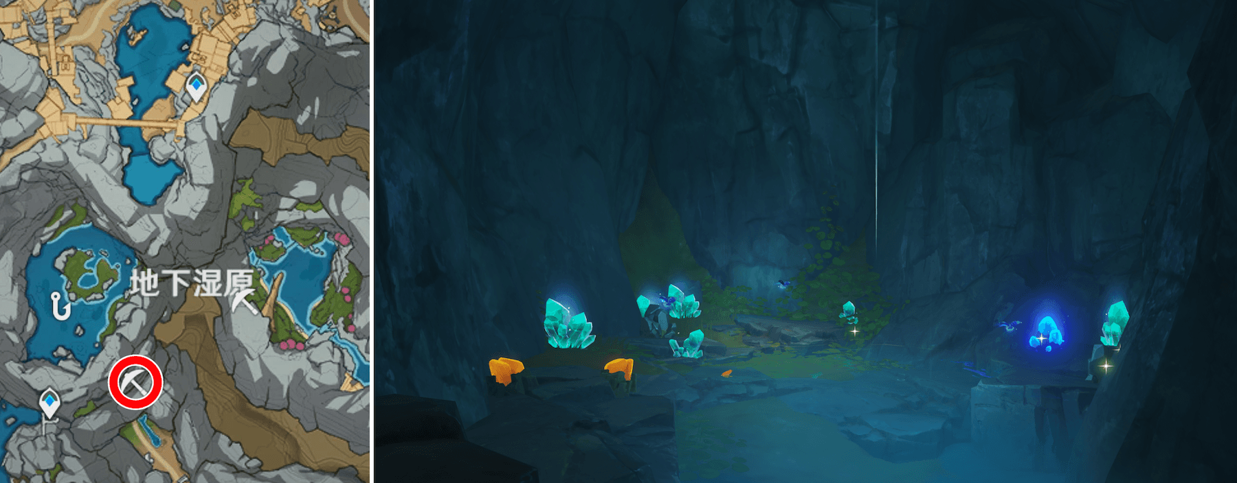 水晶(地下湿原の東)