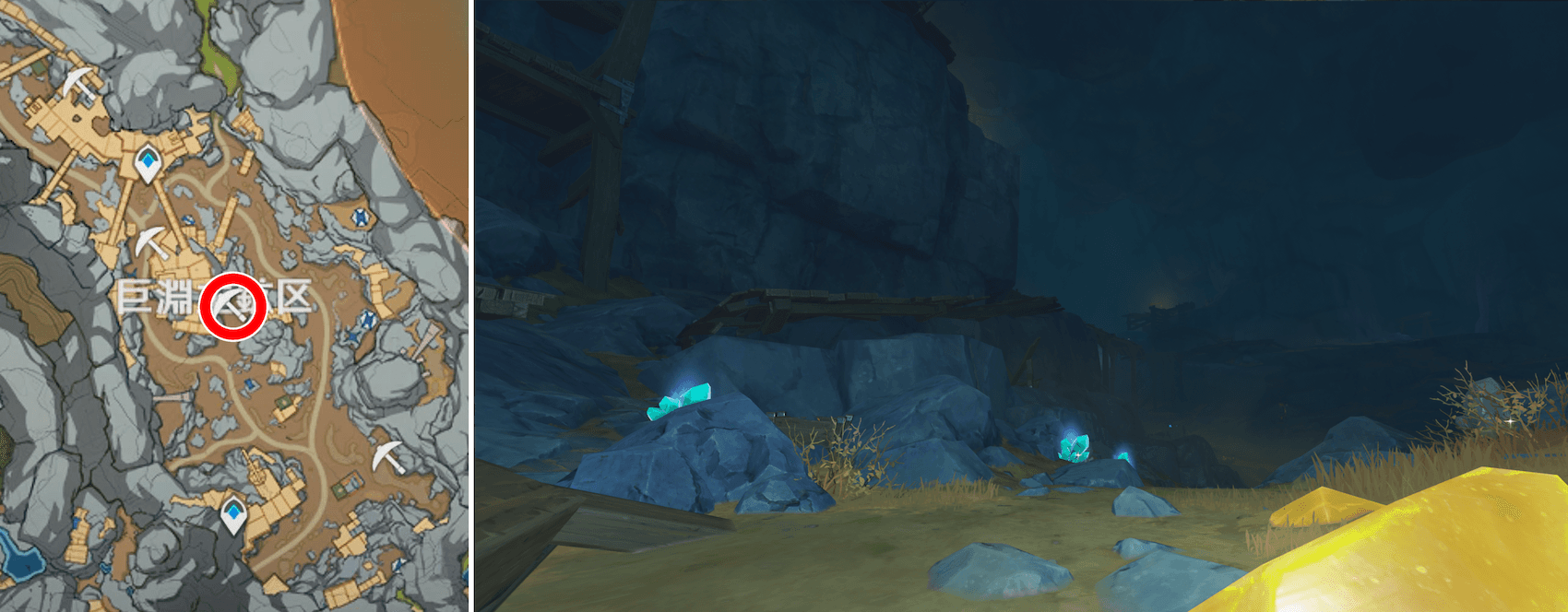 水晶(巨淵主鉱区の中央南)