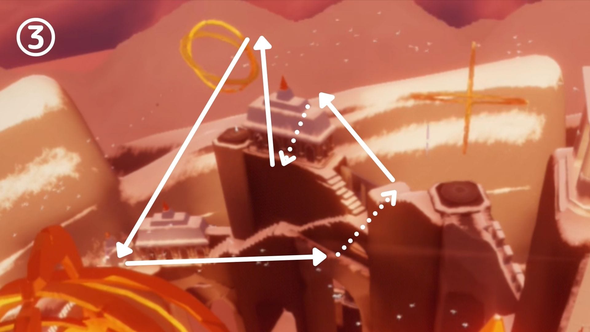 3つ目の記憶は、小さな天球儀が2つある城壁の上部。