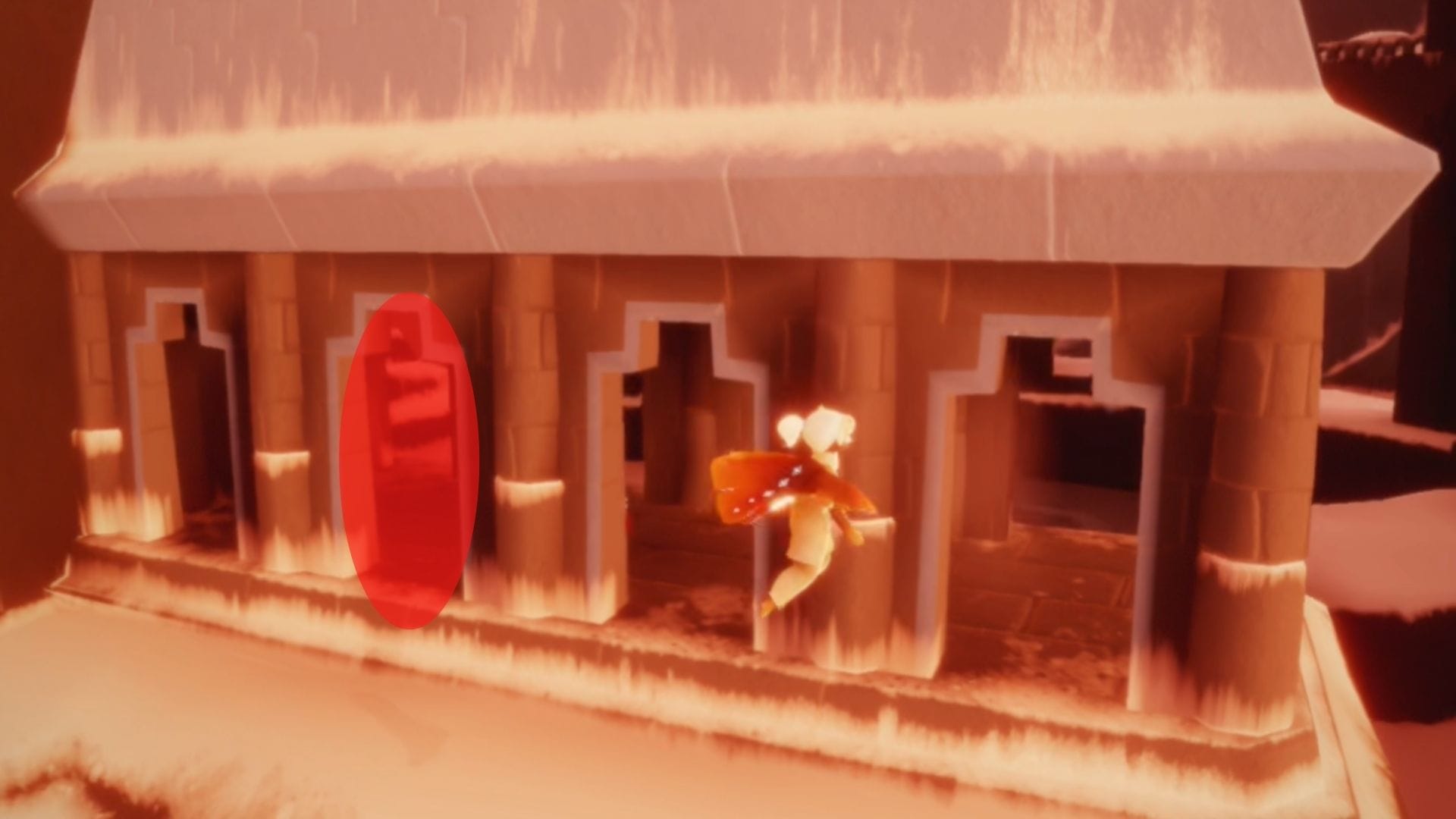 入口近くの建物や天球儀の下にあるアーチを通過するので、待ち伏せで回収できます。