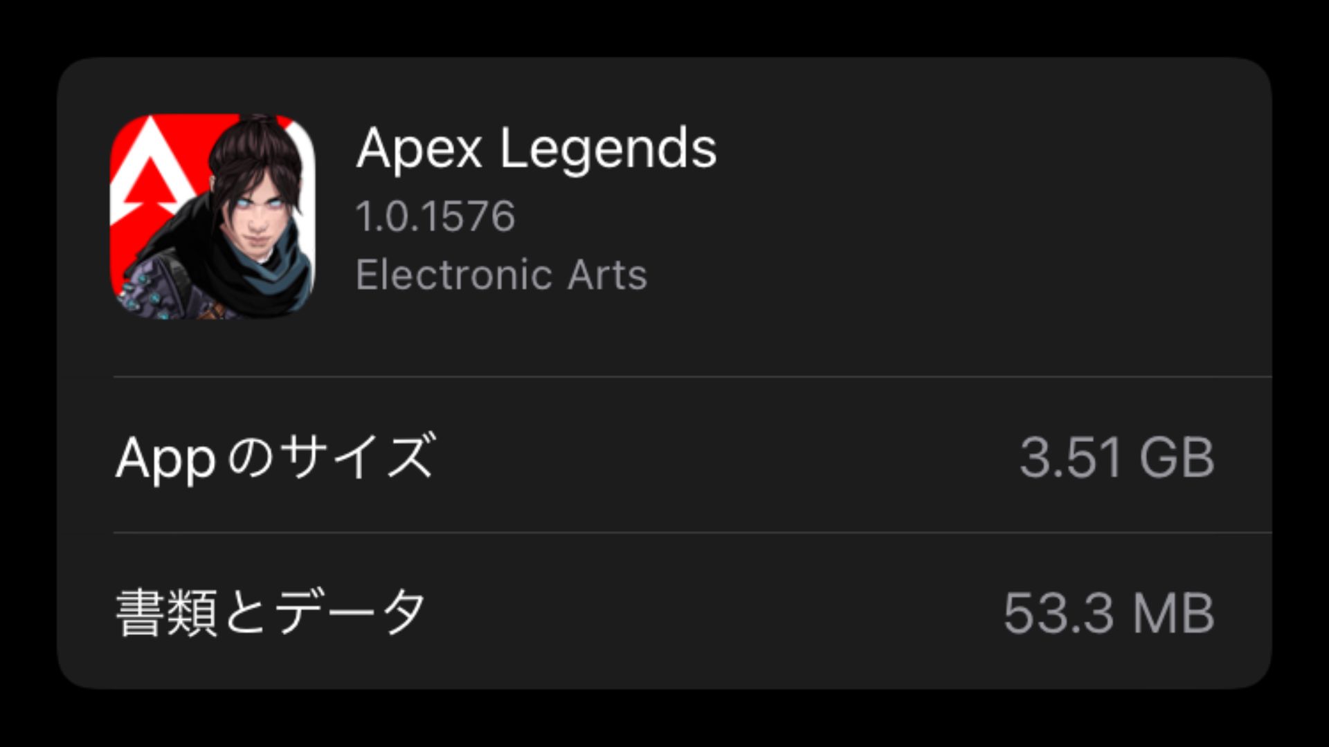 実際にダウンロードした場合の容量