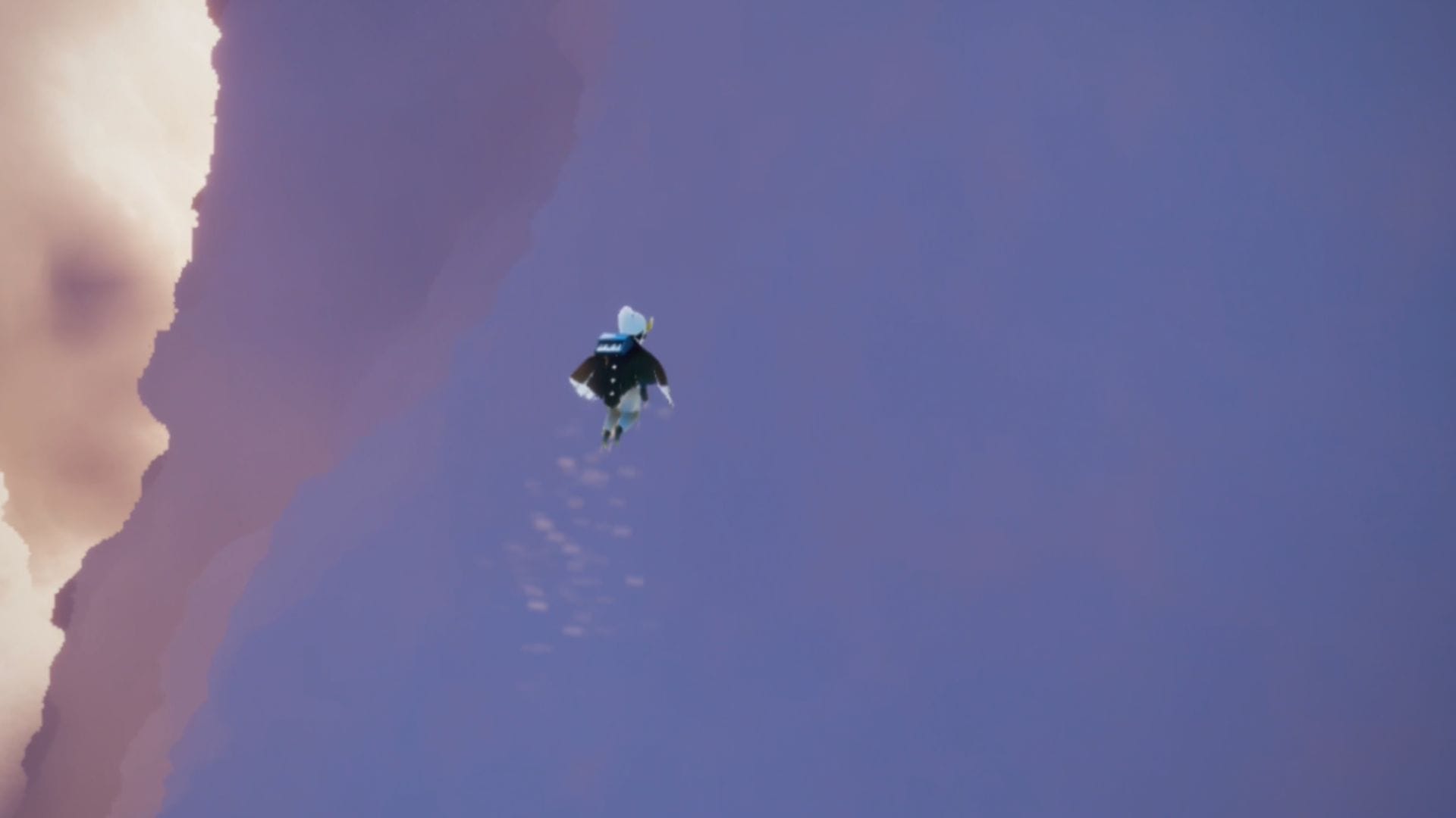 神殿の横から見上げると雲が出っ張っている部分があるので、そこを目指しで飛んでいきます。2