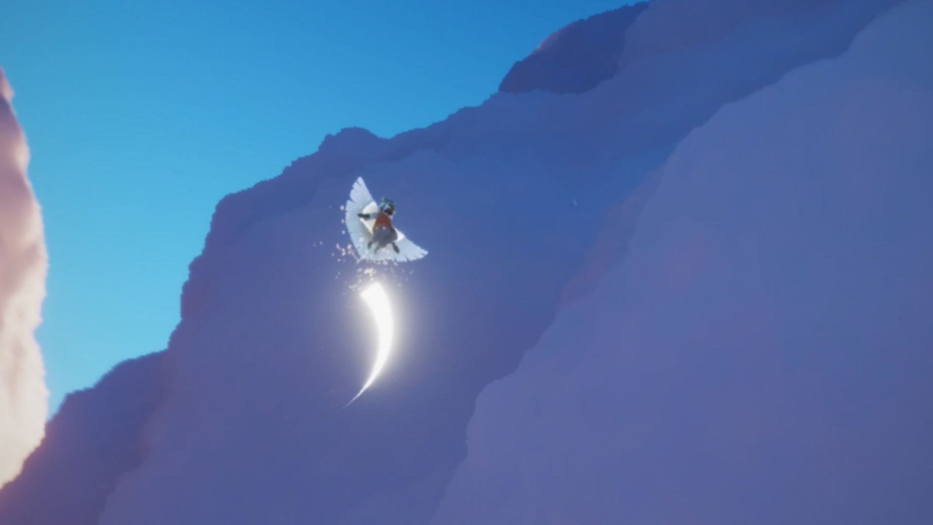 神殿の横から見上げると雲が出っ張っている部分があるので、そこを目指しで飛んでいきます。3