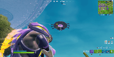 フォートナイトでUFOに正面から攻撃された場合の建築(壁1枚と床1枚)