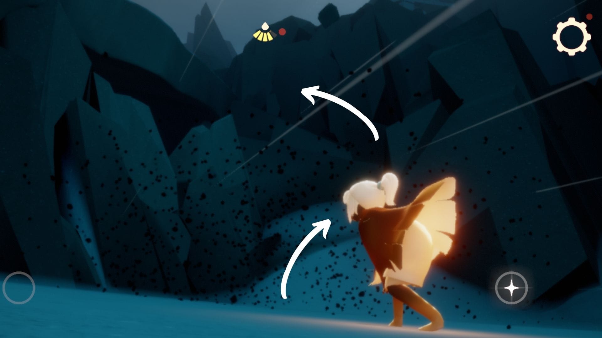 反対側の壁まで歩く