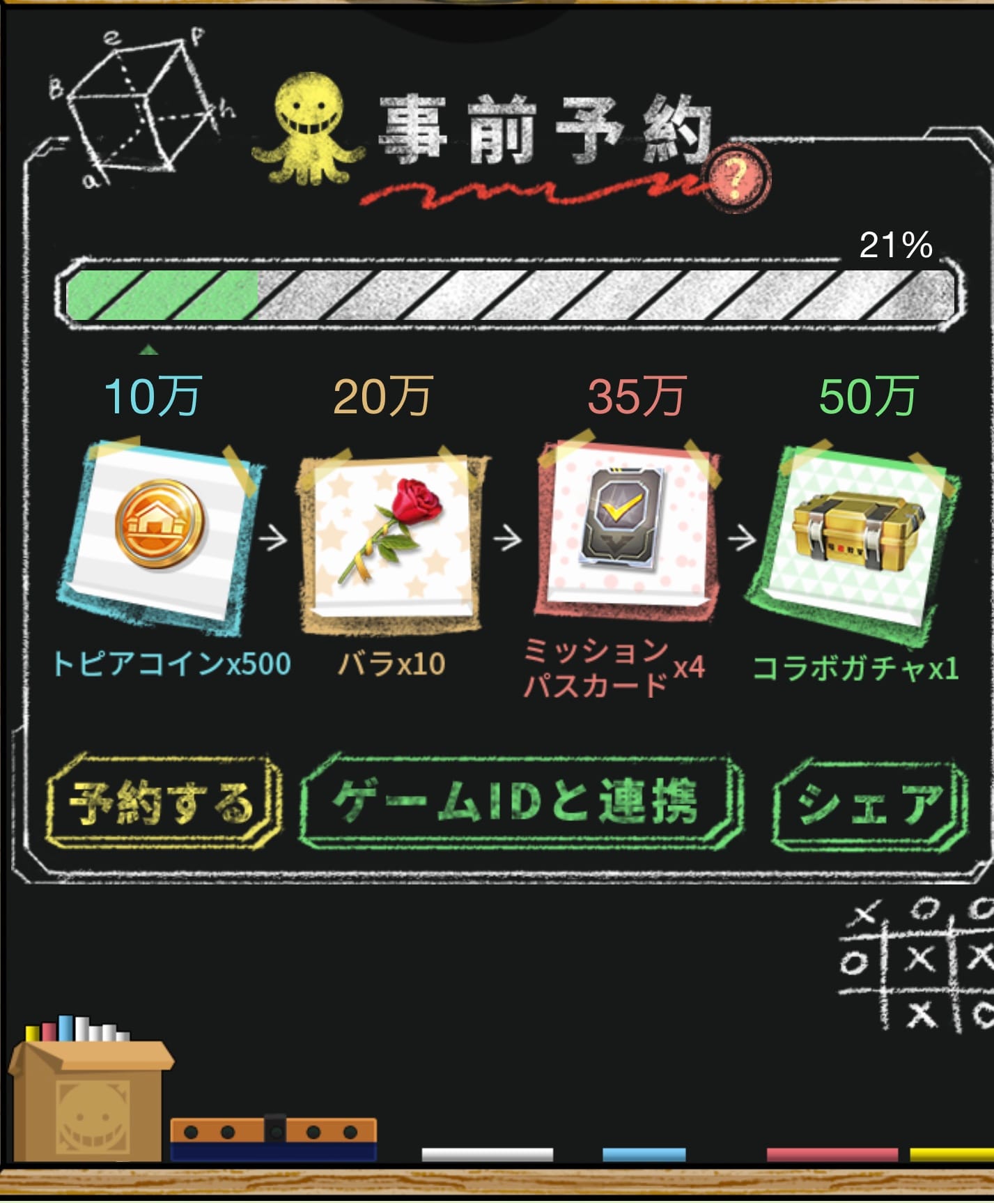 事前予約者の人数により報酬がもらえる