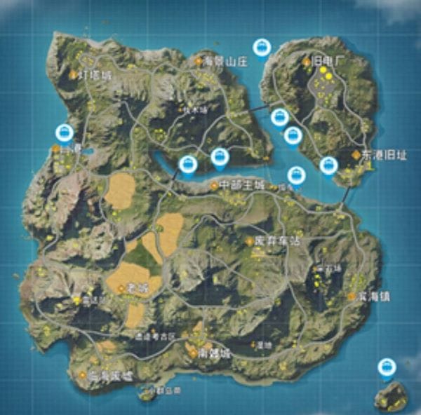 荒野行動　激戦野原　乗り物出現マップ②