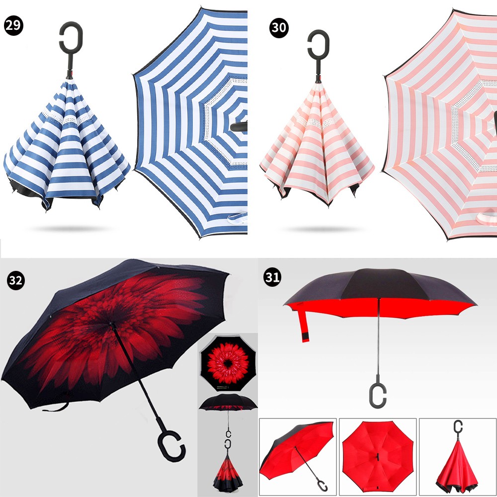 【逆さ折りたたみ傘 】雨の日だけでなく晴れの日でもつかえる晴雨兼用の完全遮光傘 365967