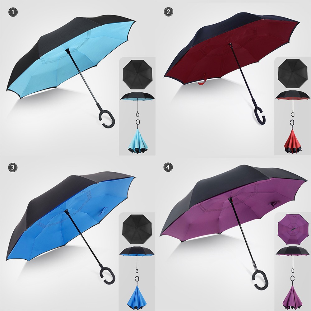 【逆さ折りたたみ傘 】雨の日だけでなく晴れの日でもつかえる晴雨兼用の完全遮光傘 365985