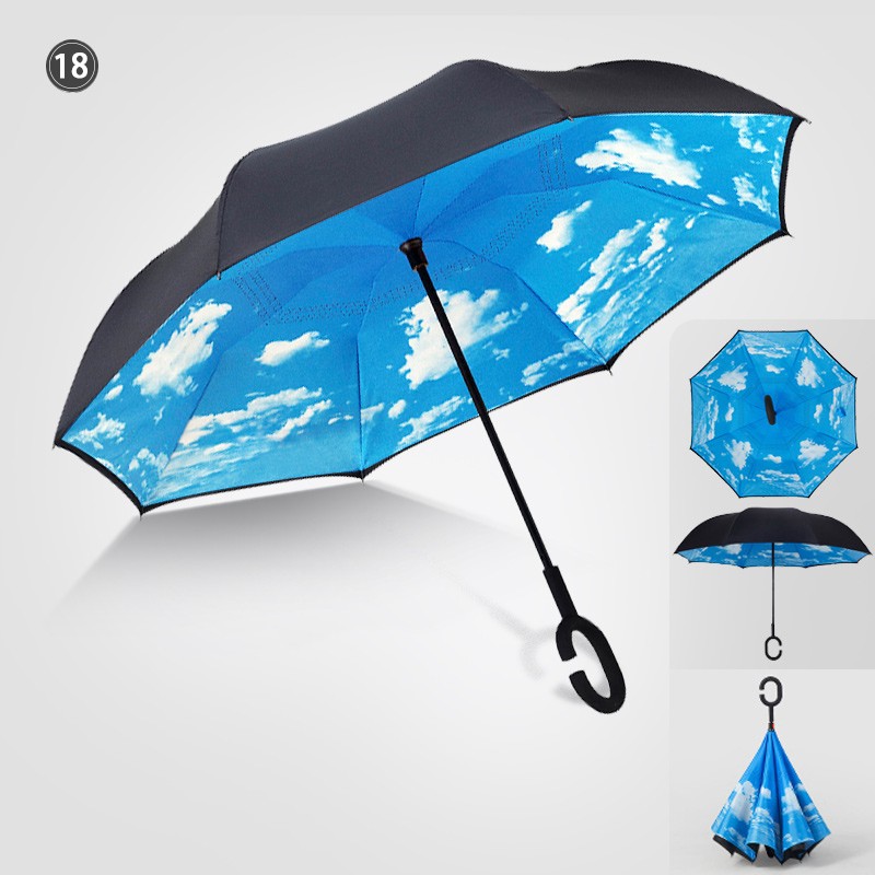 【逆さ折りたたみ傘 】雨の日だけでなく晴れの日でもつかえる晴雨兼用の完全遮光傘 365976