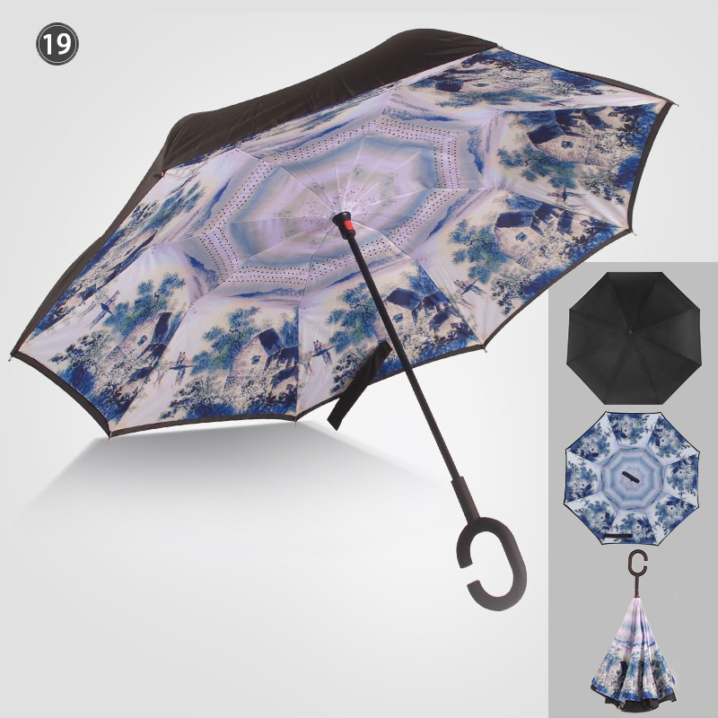 【逆さ折りたたみ傘 】雨の日だけでなく晴れの日でもつかえる晴雨兼用の完全遮光傘 365975
