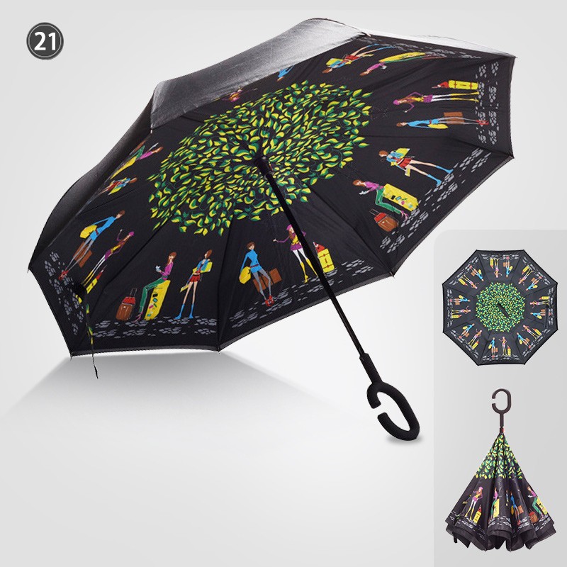【逆さ折りたたみ傘 】雨の日だけでなく晴れの日でもつかえる晴雨兼用の完全遮光傘 365973