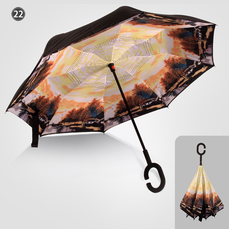 【逆さ折りたたみ傘 】雨の日だけでなく晴れの日でもつかえる晴雨兼用の完全遮光傘 365972