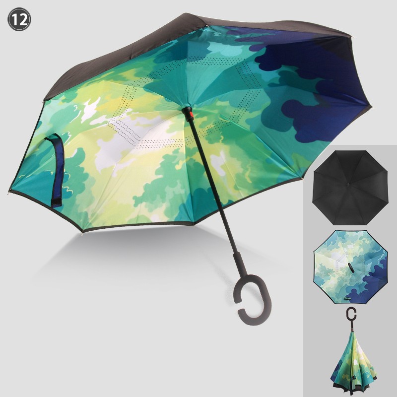 【逆さ折りたたみ傘 】雨の日だけでなく晴れの日でもつかえる晴雨兼用の完全遮光傘 365979