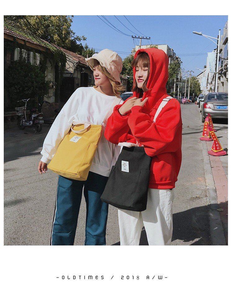 【キャンバス地なので丈夫】人気の韓国ファッションアイテム　キャンバスショルダーバッグ　カラーは全5色　学生カバンとしてもおすすめ395866