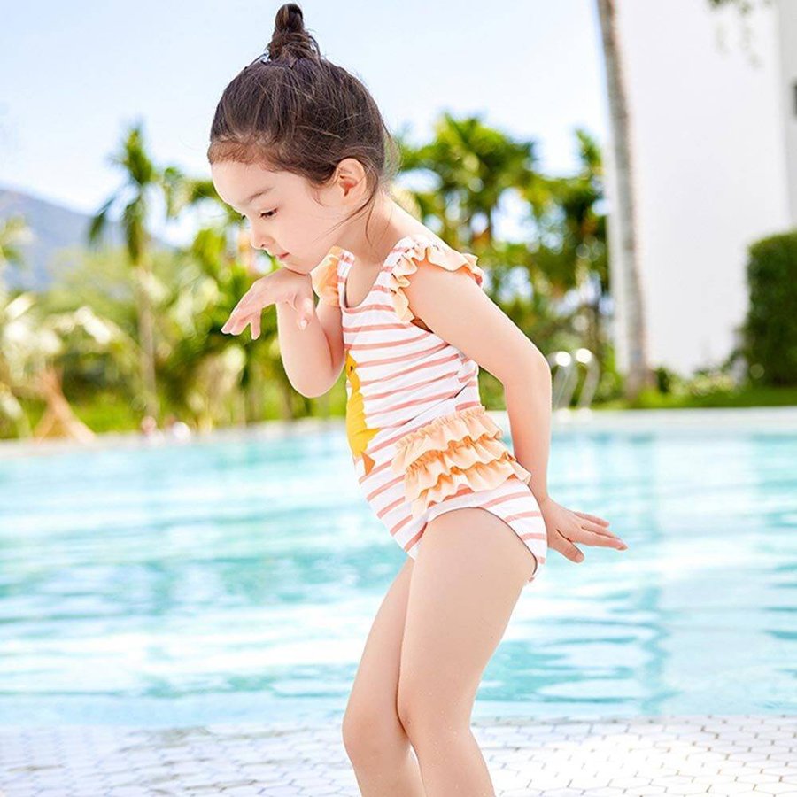 水着 女の子 ワンピース 子供 セーラー服 帽子 かわいい フリル 可愛い キッズ 90 100 110 1 130 夏 スイムウェア 水遊び 海 プール 夏休み 水泳帽付き ひよこ シェア買いならシェアモル 旧ショッピン