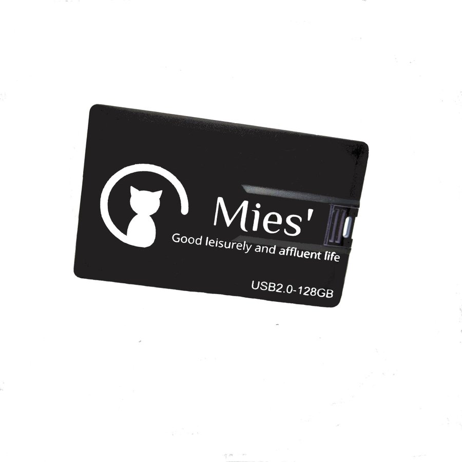 名刺入れやカードケースに入り、紛失防止できる Mies’ クレジット カード タイプ USB CARD MEMORY 128GB USB 2.0 (HSB)480714