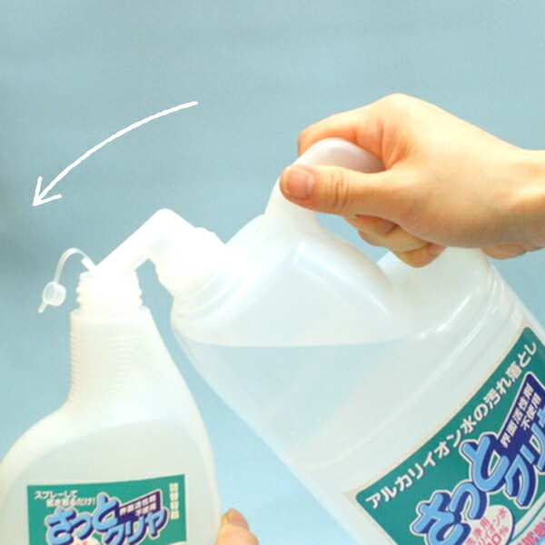  家中さっと一拭き 簡単キレイ『さっとクリヤ ２Ｌ スプレーボトル付 セット』 家庭の洗浄剤　洗浄用 アルカリイオン水 100% 553064