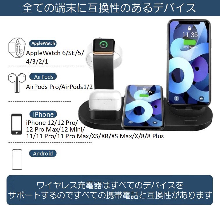 ワイヤレス充電器 Iphone おしゃれ おすすめ かわいい Android スタンド Apple Watch Airpods Qi Charging シェア買いならシェアモル 旧ショッピン