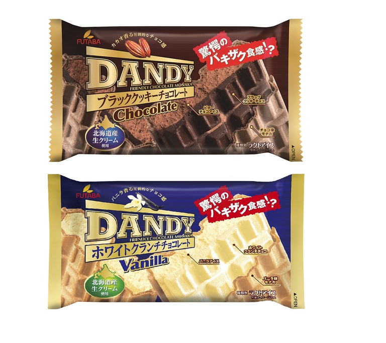大容量のモナカアイス「ダンディー」チョコレート、バニラ　5個×2種652983