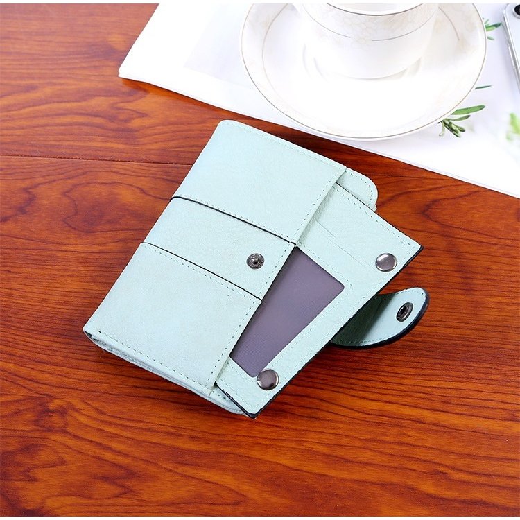 財布 二つ折り コンパクト 薄い ミニ カード10枚収納可 ボタン式 レディース プレゼントにもお勧 め769909