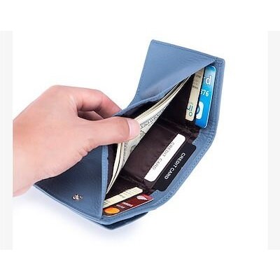 財布 三つ折り コンパクト 薄い ミニ カード7枚収納可 ホック式 レディース プレゼントにもお勧め770806