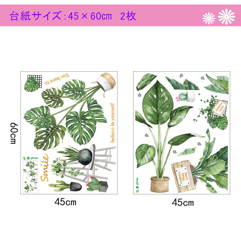 ウォールステッカー植物 植木鉢 かわいいおしゃれ 壁紙 シール 賃貸ok はがせる 剥がせる Diy 模様替え インテリア 葉っぱ グリーン Hawaiian 南国 モンステラ リゾートあす楽 送料無料 3qee シェア買いならシェアモル 旧ショッピン