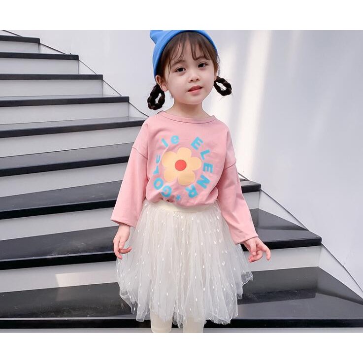 子供服 女の子 ロンT スウェット ロングtシャツ トップス プリント フラワー 花柄 キッズ 韓国 | シェア買いならシェアモル（旧ショッピン）