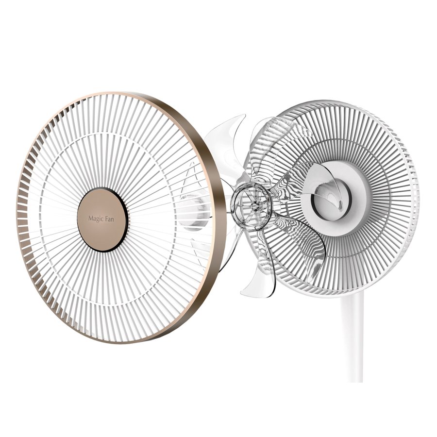【70%off】 Magic Fan（マジックファン）F450 DCモーター 360°自動首振りｘ上下調節角度-5°～90° 2.7kg超軽量設計 最大15mまで送風 自然風3段階＋連続風3段階 1～7時間タイマー 半径10m操作可能な電波式リモコン 立ったまま本体操作可能 静音型 White x Rose Gold834839