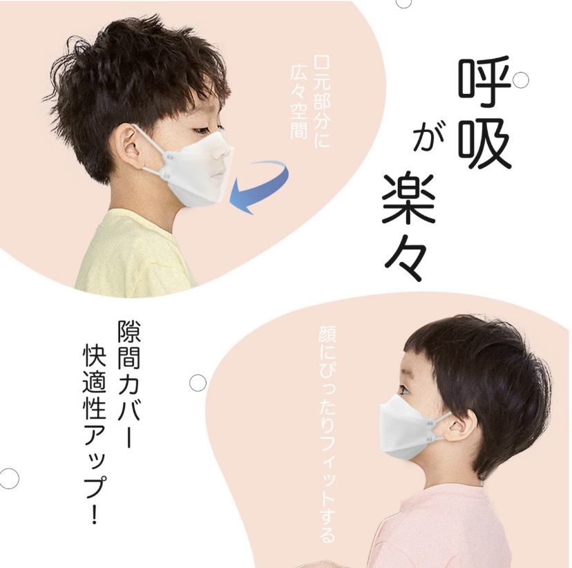 マスク 子供  2type KN95 3D立体 絵柄  ズレにくい　呼吸しやすい　 柳葉型　蒸れない 不織布   4層マスク 花粉症 ウイルス940115